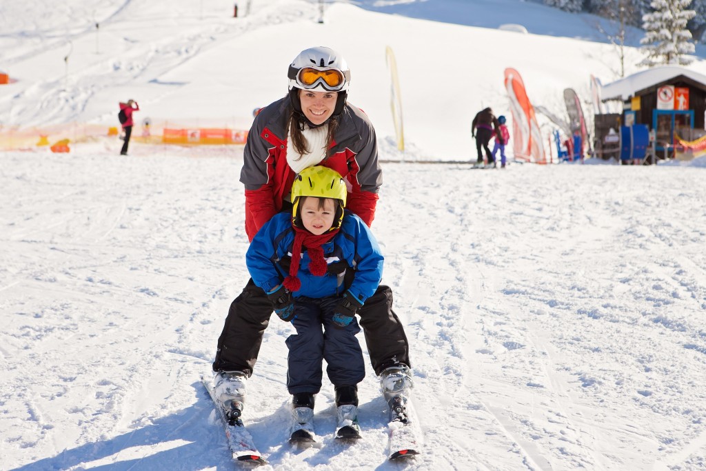 skiing with child