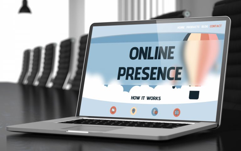 online presence and how it works on laptop screen