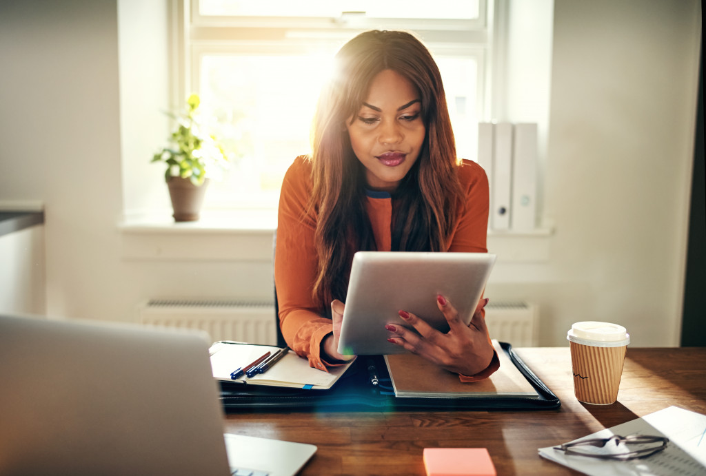 woman working